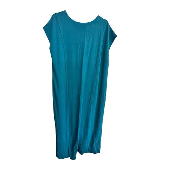 NWT J.Jill Turquoise Stretch Lagenlook Lounge Shift Tunic Maxi Dress Size XLT - Picture 6 of 9